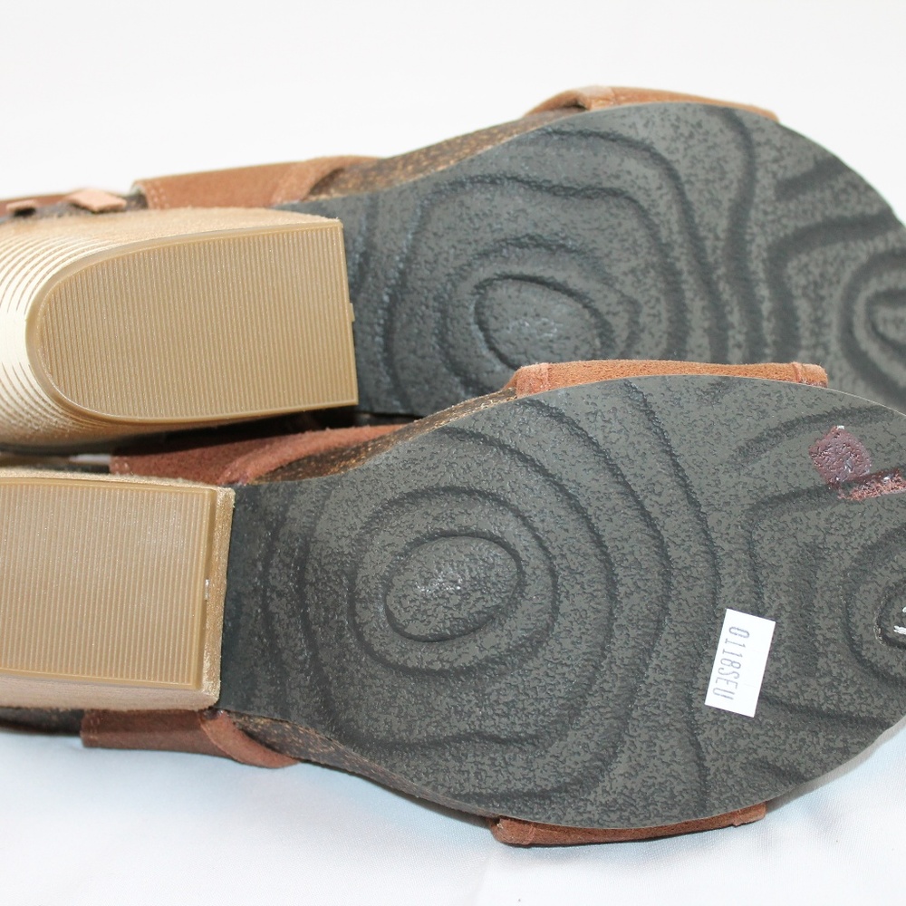 OTBT Heeled Sandal Booties Open Toe Brown NEW - Picture 6 of 8